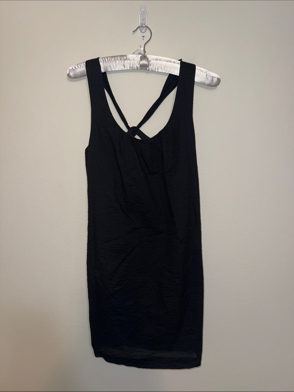 J. Crew Gauze Black Dress with Cross-Back Detail - size 4. D
